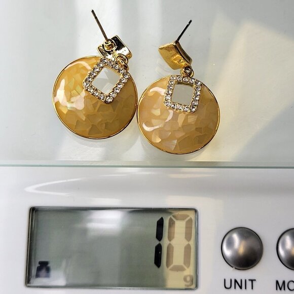 Yellow Short Drop Earrings - Picture 7 of 8